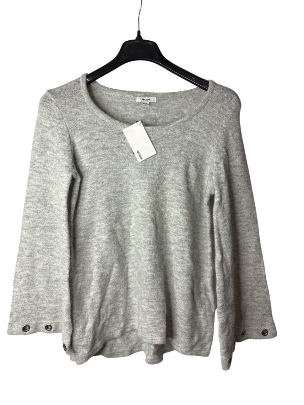 Kensie Womens Sweater Size M Bell Sleeve Grey Acrylic Blend New